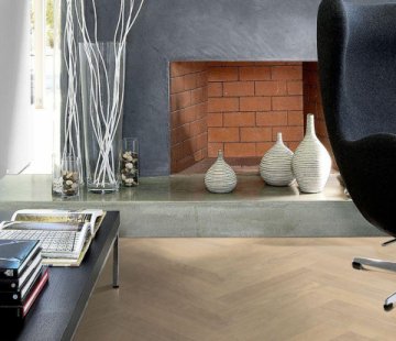 Английская елка Kahrs Herringbone Дуб AB White Calm