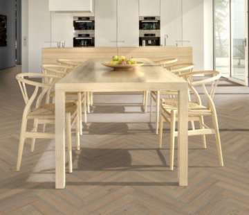 Английская елка Kahrs Herringbone Дуб CC Vintage White Lively