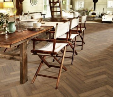 Английская елка Kahrs Herringbone Дуб CD Smoked Lively