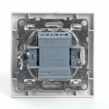 Переключатель двухклавишный Stekker Эрна белый PSW10-9005-01 39919