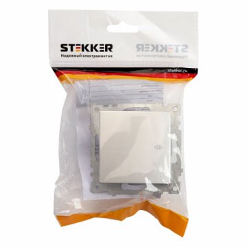 Переключатель одноклавишный Stekker Катрин серебро GLS10-7105-03 39576