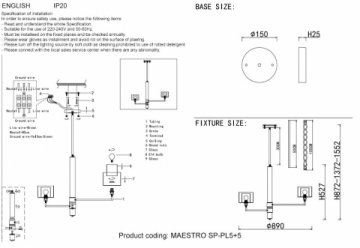 Подвесная люстра Crystal Lux Maestro SP-PL5+5 Chrome