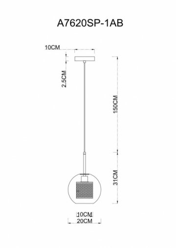 Подвесной светильник Arte Lamp Manchester A7620SP-1AB