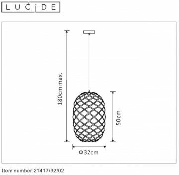 Подвесной светильник Lucide Wolfram 21417/32/30