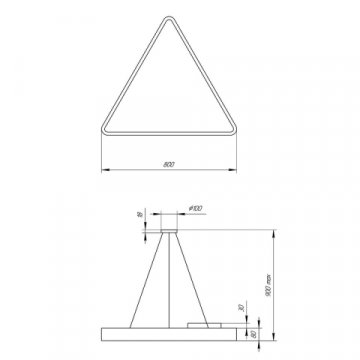 Подвесной светодиодный cветильник Geometria ЭРА Delta SPO-152-W-40K-048 48Вт 4000К белый Б0050576