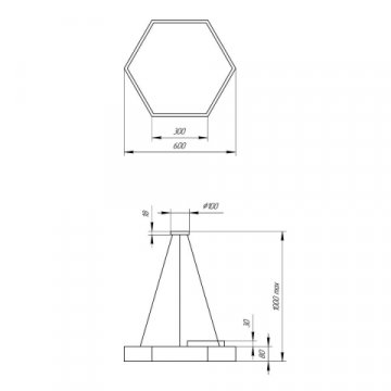 Подвесной светодиодный cветильник Geometria ЭРА Hexagon SPO-121-W-40K-038 38Вт 4000К белый Б0050550