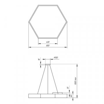 Подвесной светодиодный cветильник Geometria ЭРА Hexagon SPO-122-W-40K-066 66Вт 4000К белый Б0050552