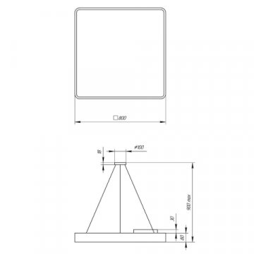 Подвесной светодиодный cветильник Geometria ЭРА Quadro SPO-164-B-40K-110 110Вт 4000К черный Б0050589