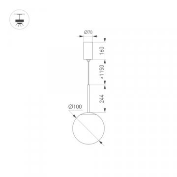 Подвесной светодиодный светильник Arlight SP-Beads-Hang-T-R100-8W Warm3000 036520