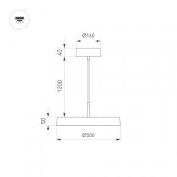 Подвесной светодиодный светильник Arlight Sp-Elegant-R500-37W Day4000 033923
