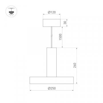 Подвесной светодиодный светильник Arlight SP-Eric-R250-8W Warm3000 035924