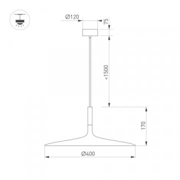 Подвесной светодиодный светильник Arlight SP-Fiore-R400-13W Warm3000 036001