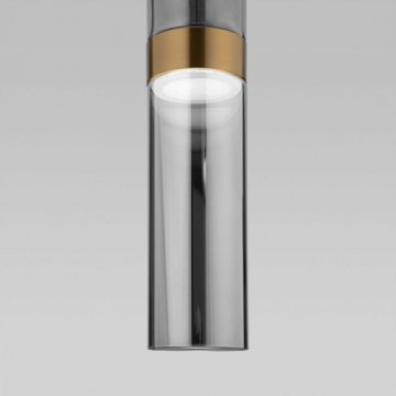 Подвесной светодиодный светильник Eurosvet Lumen 50244/1 Led латунь/дымчатый