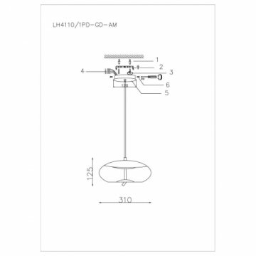 Подвесной светодиодный светильник Lumien Hall Avila LH4110/1PD-GD-AM