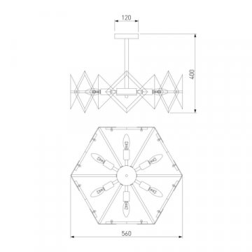 Потолочная люстра Eurosvet Origami 60121/6 латунь Smart