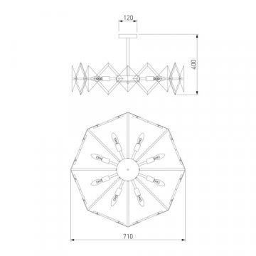 Потолочная люстра Eurosvet Origami 60121/8 латунь Smart