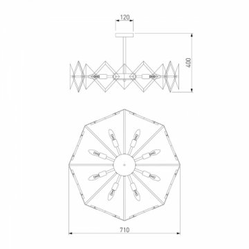 Потолочная люстра Eurosvet Origami 60121/8 латунь Smart