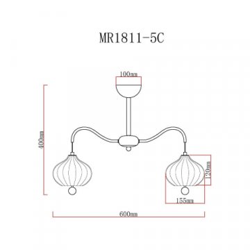 Потолочная люстра MyFar Katrin MR1811-5C
