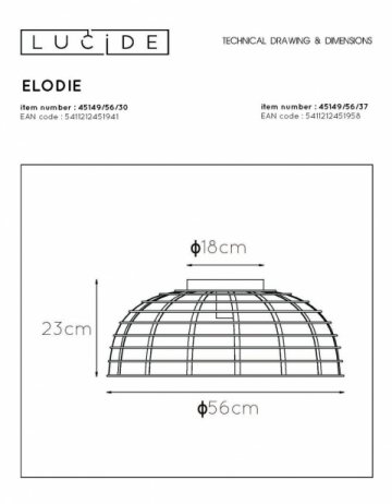 Потолочный светильник Lucide Elodie 45149/56/30