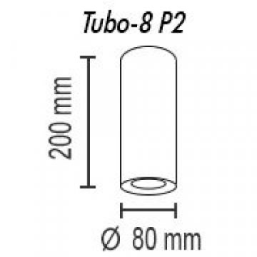Потолочный светильник TopDecor Tubo8 P2 10 G