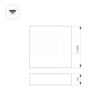 Потолочный светодиодный светильник Arlight SP-Quadro-S600x600-60W Day4000 034803