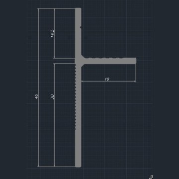 Плинтус теневой 7208 Черный муар Pro Design 46 мм х 16 мм х 2700 мм