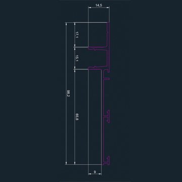 Плинтус скрытого монтажа Pro Design Combo 603 Черный Анодированный