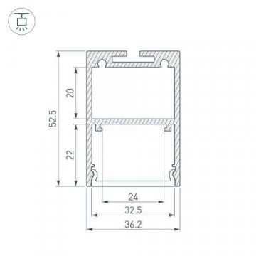 Профиль Arlight ARH-Line-3750A-3000 Anod 036137