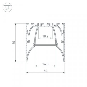 Профиль Arlight ARH-Line-5050-Comfort-2000 Anod 036353