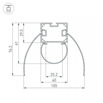 Профиль Arlight ARH-Power-W154-F-Comfort-2000 Anod 036343