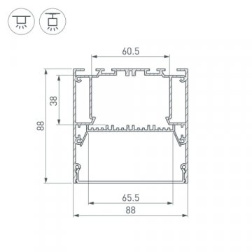 Профиль Arlight ARH-Power-W88-2000 Anod 036362