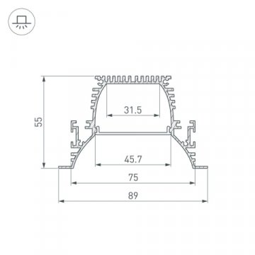 Профиль Arlight ARH-Power-W90-F-Comfort-2000 Anod 036357