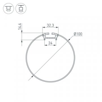 Профиль Arlight ARH-Round-D100-2000 Anod 036334
