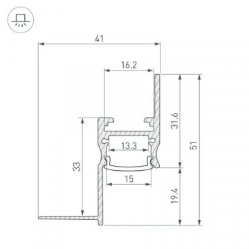 Профиль Arlight ARH-Сeil-S14-Shadow-2000 White 038594