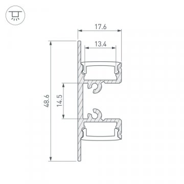 Профиль Arlight ARH-Wall-1849-Dual-2000 Anod 036339
