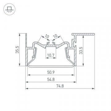 Профиль Arlight Foled-50-Ceil-Side-2000 035770