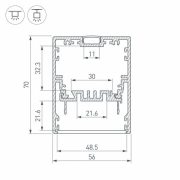 Профиль Arlight Klus-Power-W50-2000 Anod 030303