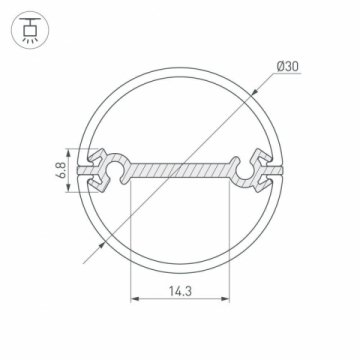 Профиль Arlight Round-D30-Dual-2000 Anod 029114