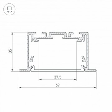 Профиль Arlight S2-Linia69-F-2500 Seamless Anod 029470