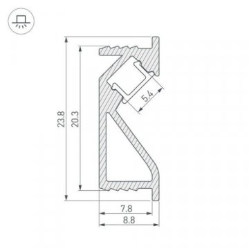 Профиль Arlight SL-BEVEL-2000 ANOD0 031120(1)