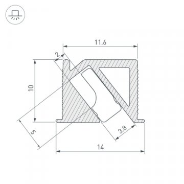 Профиль Arlight SL-Bevel-H10-F14-2000 Anod Olive Grey 038200