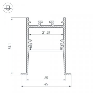 Профиль Arlight SL-Comfort-4551-F-2000 Anod 031767