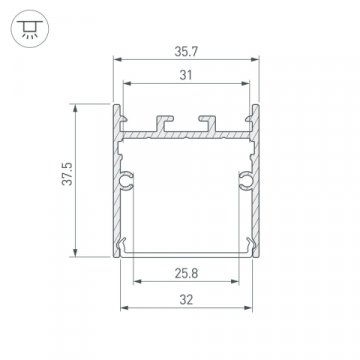 Профиль Arlight SL-Line-3638-LW-2000 Anod 038362