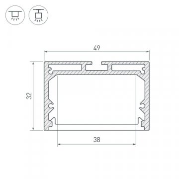 Профиль Arlight SL-Line-4932-2500 Anod 037467