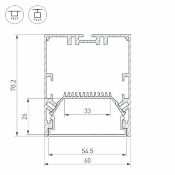 Профиль Arlight SL-Line-6070-2000 Anod 028993