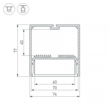 Профиль Arlight  SL-Line-7477-2000 Black 029939