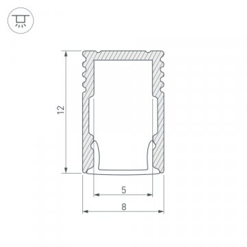 Профиль Arlight SL-Mini-8-H12-2000 Black 037106