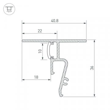 Профиль Arlight Stretch-Shadow-Ceil-2000 Black 040703
