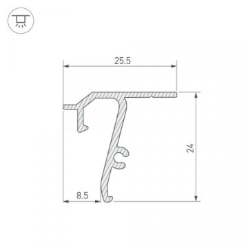 Профиль Arlight Stretch-Shadow-Tech-Ceil-2000 Black 040704