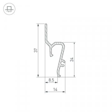 Профиль для натяжного потолка Arlight Stretch-Shadow-Tech-2000 Black 039509